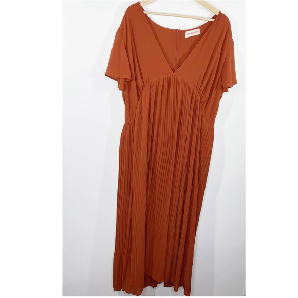 Lisa Says Gah Dresses & Skirts - Lisa Says Gah Burnt Orange V-Neck Short Sleeve Maxi Dress Women's Plus Size 2X
